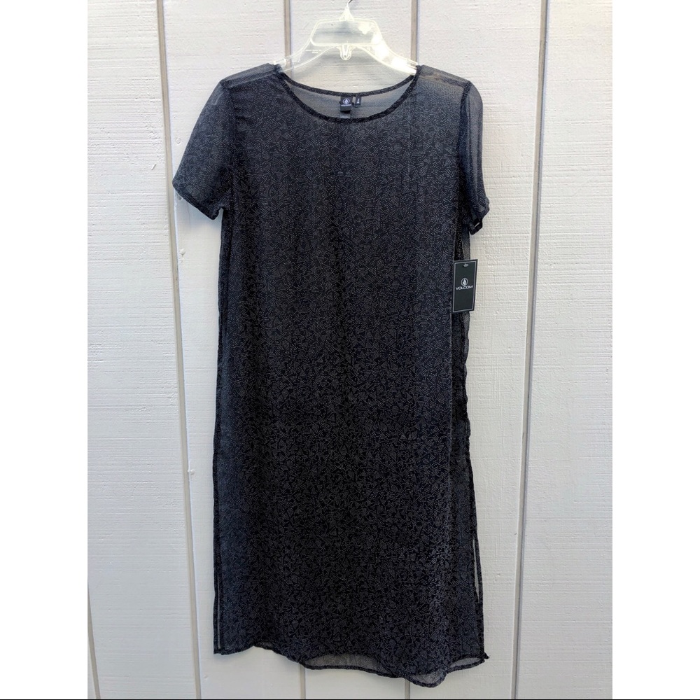 NWT Volcom Black Patterned Coverup Dress S